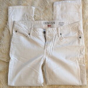 Levi's Denizen Modern Straight Crop White Jeans